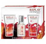 Replay Your Fragrance! for her női parfüm Set (Ajándék szett) (eau de toilette) edt 20ml + Tusfürdő 50ml + Testápoló tej 50ml