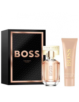 Hugo Boss The Scent női parfüm szett (eau de parfum) Edp 30ml + 50ml Testápoló Travel